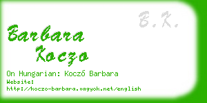 barbara koczo business card